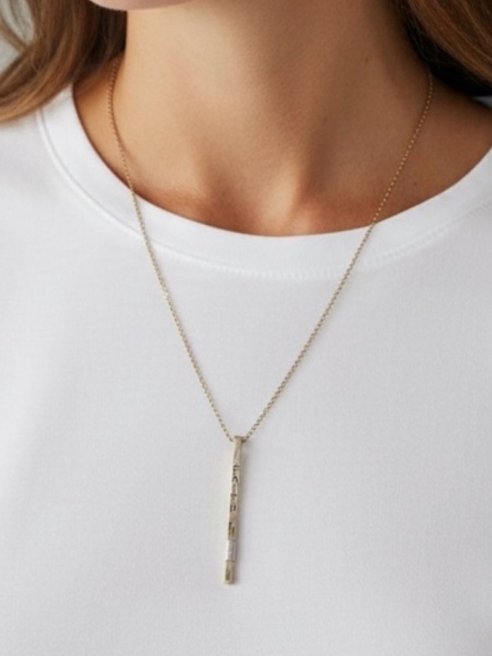 Faith Minimalist Gold Bar Pendant Necklace